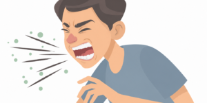 Sneeze action in minimalist style