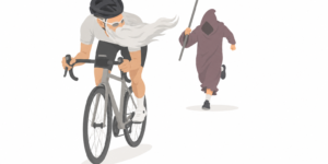 Cyclist outruns the grim reaper