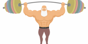 Older Weight Lifter Vector